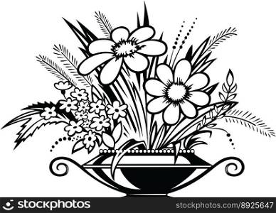 Vase with flowers vector image