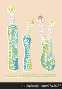 Vases and flowers. EPS Vector illustration. Hi res JPEG included.&#xA;