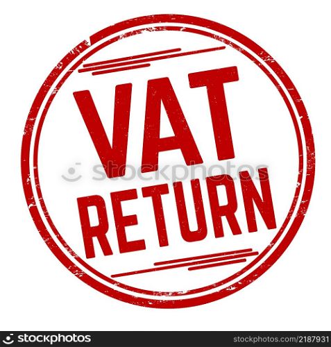 VAT return grunge rubber stamp on white background, vector illustration