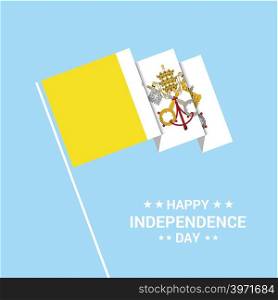 Vatican City Holy See Independence day typographic design with flag vector