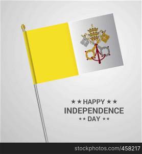 Vatican City Holy See Independence day typographic design with flag vector