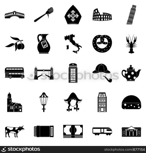 Vatican icons set. Simple set of 25 vatican vector icons for web isolated on white background. Vatican icons set, simple style