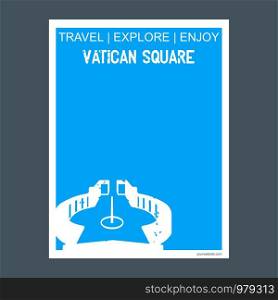 Vatican Square, Vatican City monument landmark brochure Flat style and typography vector