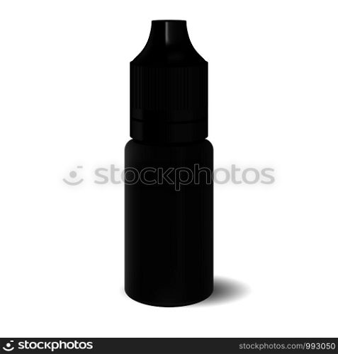 Vavpe liquid dropper bottle. Black container with lid for cosmetics or medicine.. Vavpe liquid dropper bottle. Black container