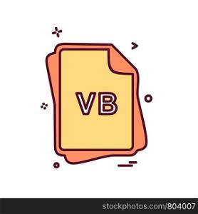 VB file type icon design vector