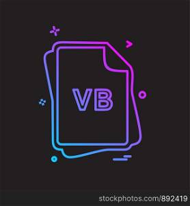VB file type icon design vector