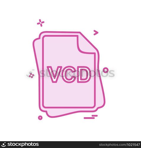 VCD file type icon design vector