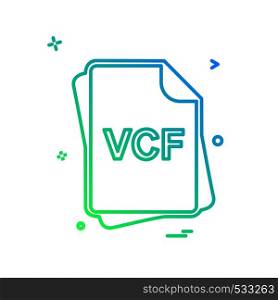 VCF file type icon design vector