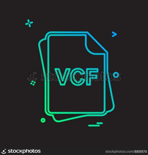 VCF file type icon design vector