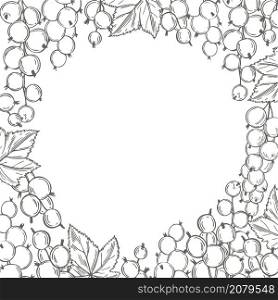 Vecor background with hand drawn currant. Sketch illustration