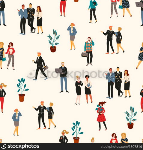 Vectior seamless pattern with office people. Office workers, businessmen, managers. Design elements. Vectior seamless pattern with office people. Office workers, businessmen, managers.