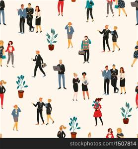 Vectior seamless pattern with office people. Office workers, businessmen, managers. Design elements. Vectior seamless pattern with office people. Office workers, businessmen, managers.