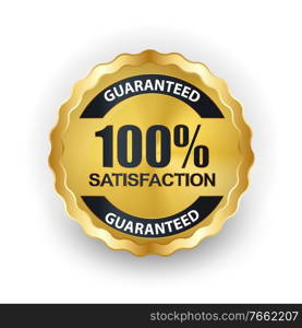Vector 100 satisfaction guaranteed label. EPS10. Vector 100 satisfaction guaranteed label on white background