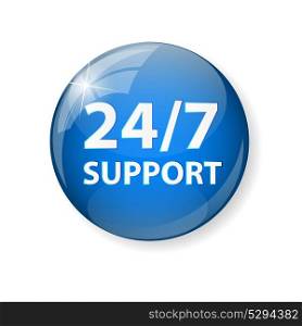 Vector 24-7 SUPPORT Sign, Label Template EPS10. Vector 24-7 SUPPORT Sign, Label Template