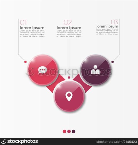 Vector 3 option infographic template with circles for presentations, advertising, layouts, annual reports. Vector 3 option infographic template with circles for presentati