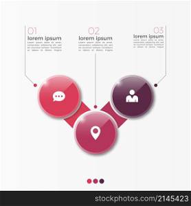 Vector 3 option infographic template with circles for presentations, advertising, layouts, annual reports. Vector 3 option infographic template with circles for presentati