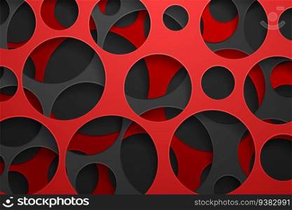 Vector 3D abstract background with paper cut shapes