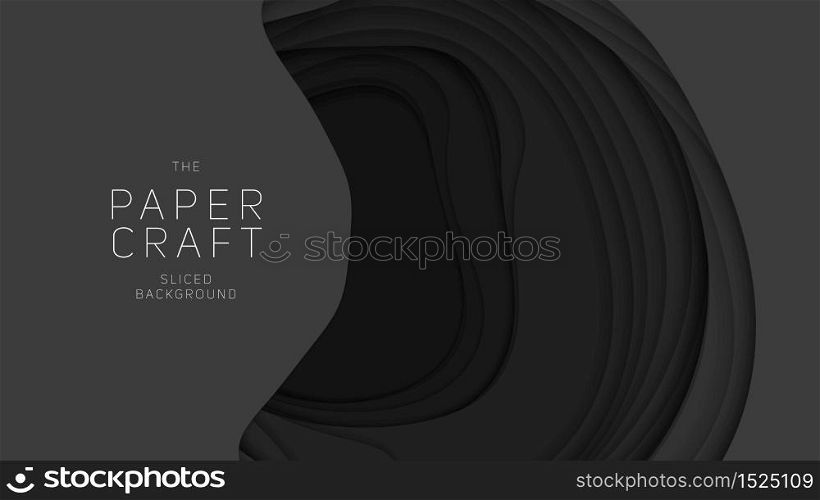 Vector 3D abstract background with paper cut shapes. Dark carving art. Paper craft landscape with gradient fade colors. Minimalistic design layout for business presentations, flyers, posters. Vector 3D abstract background with paper cut shapes. Dark carving art. Paper craft landscape with gradient fade colors. Minimalistic design layout for business presentations, flyers, posters.