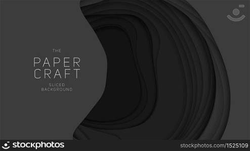 Vector 3D abstract background with paper cut shapes. Dark carving art. Paper craft landscape with gradient fade colors. Minimalistic design layout for business presentations, flyers, posters. Vector 3D abstract background with paper cut shapes. Dark carving art. Paper craft landscape with gradient fade colors. Minimalistic design layout for business presentations, flyers, posters.