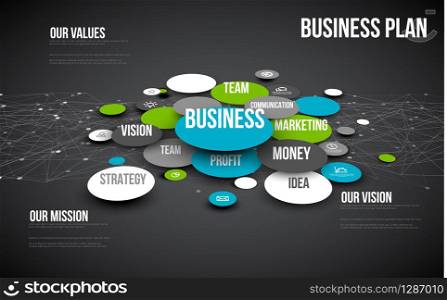 Vector 3D Abstract Business infographic schema - blue and green version