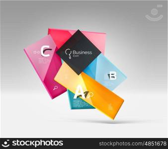 Vector 3d geometric abstract background template. Vector 3d geometric abstract background template. Glossy glass plates