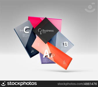 Vector 3d geometric abstract background template. Vector 3d geometric abstract background template. Glossy glass plates