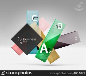 Vector 3d geometric abstract background template. Vector 3d geometric abstract background template. Glossy glass plates