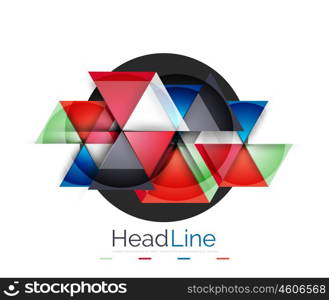 Vector 3d geometric abstract background, triangle template