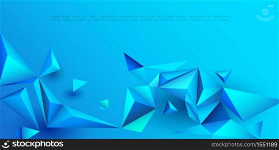 Vector 3D Geometric, Polygon, Line, Triangle pattern shape for wallpaper or background. Illustration low poly, polygonal design with blue color. Abstract science, futuristic, web, network concept