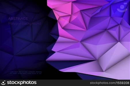 Vector 3D Geometric, Polygon, Line, Triangle pattern shape for wallpaper or background. Illustration low poly, polygonal design with dark blue color. Abstract science, futuristic, web, network concept