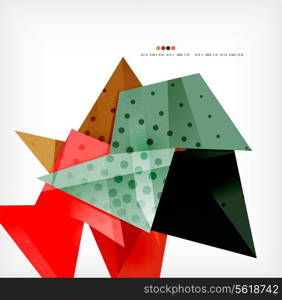 Vector 3d geometric shape abstract futuristic background, layout, poster or brochure design