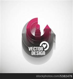 Vector 3d glossy arrow circle hi-tech concept