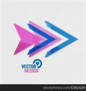 Vector 3d glossy arrow sign template