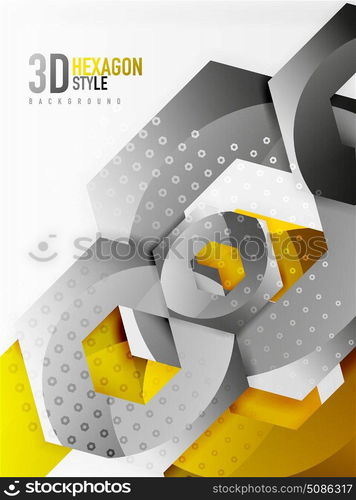 Vector 3d hexagon background. Vector 3d effect hexagon background