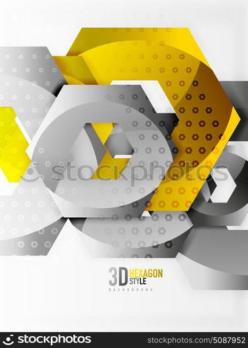 Vector 3d hexagon background. Vector 3d effect hexagon background