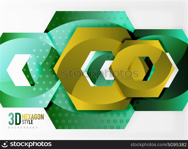 Vector 3d hexagon background. Vector 3d effect hexagon background
