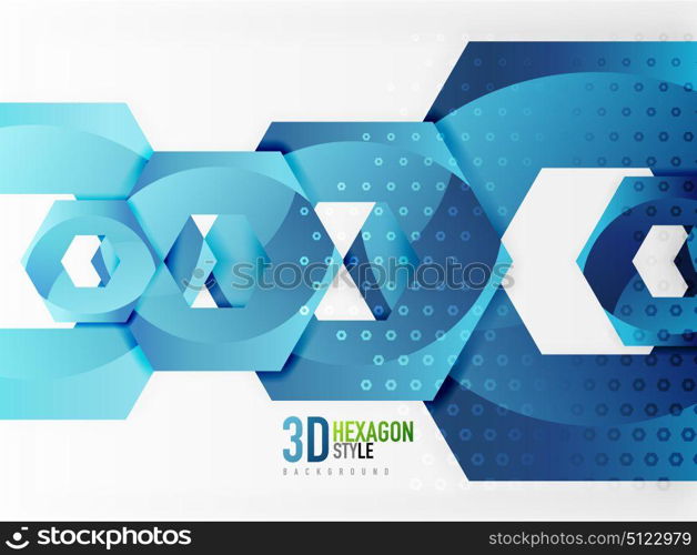 Vector 3d hexagon background. Vector 3d effect hexagon background