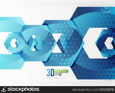 Vector 3d hexagon background. Vector 3d effect hexagon background