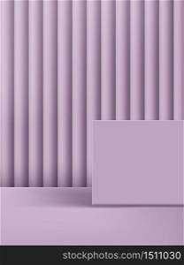 Vector 3D illustration Minimal Monochrome Pastel Purple Platform & Background.
