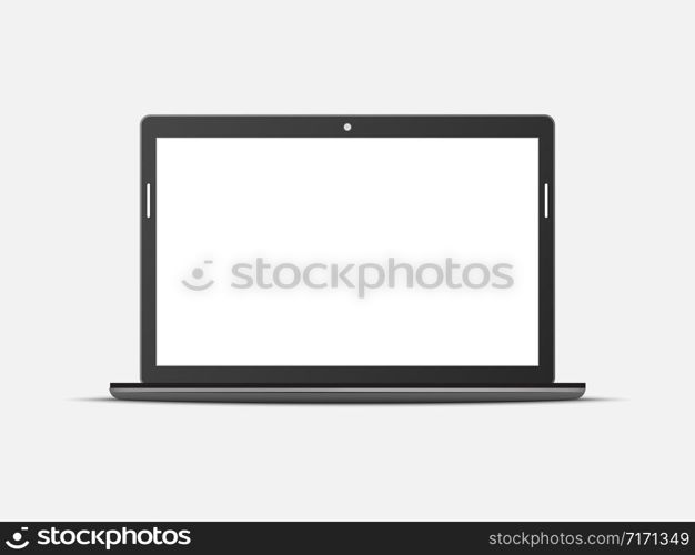 Vector 3D Modern black computer notebook