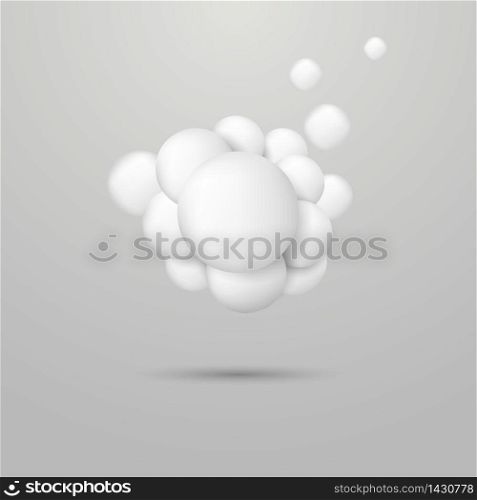 Vector 3D Molecules spheres abstract background. structure for science.
