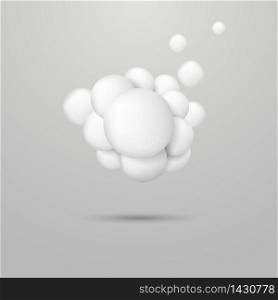 Vector 3D Molecules spheres abstract background. structure for science.