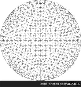 Vector.3d puzzle ball in color 21