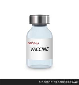 Vector 3d Realistic Bottle isolated. Coronavirus Vaccine injection vial. 3d Realistic Bottle isolated. Coronavirus Vaccine injection vial for your design