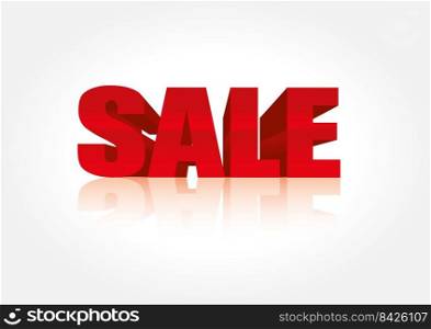 Vector 3d sale banner design isolated on a white background