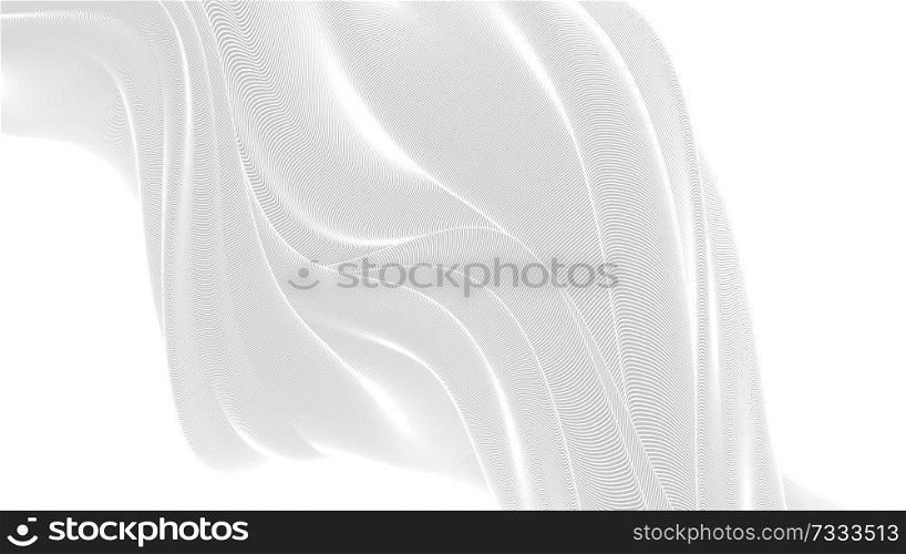 Vector 3d striped waves. Abstract composition, curve lines with copy space. Place for text. Background for presentation, wallpaper, interior wall decor. Opical illusion. Vector without gradient. abstract background, 3d vector