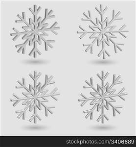 vector 4 3d snowflakes