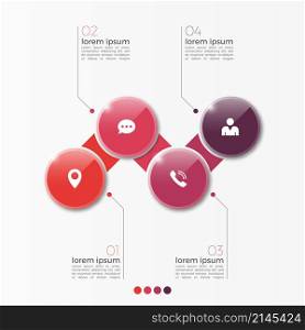 Vector 4 option infographic template with circles for presentations, advertising, layouts, annual reports. Vector 4 option infographic template with circles for presentati