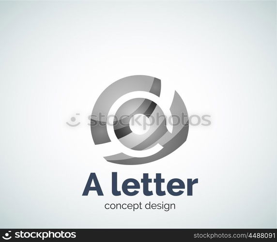 Vector A letter concept logo template, abstract business icon