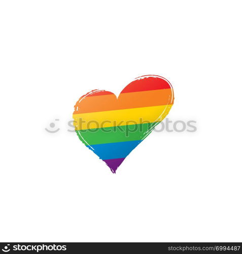 Vector a rainbow flag waving on white background.. Vector a rainbow flag waving on white background